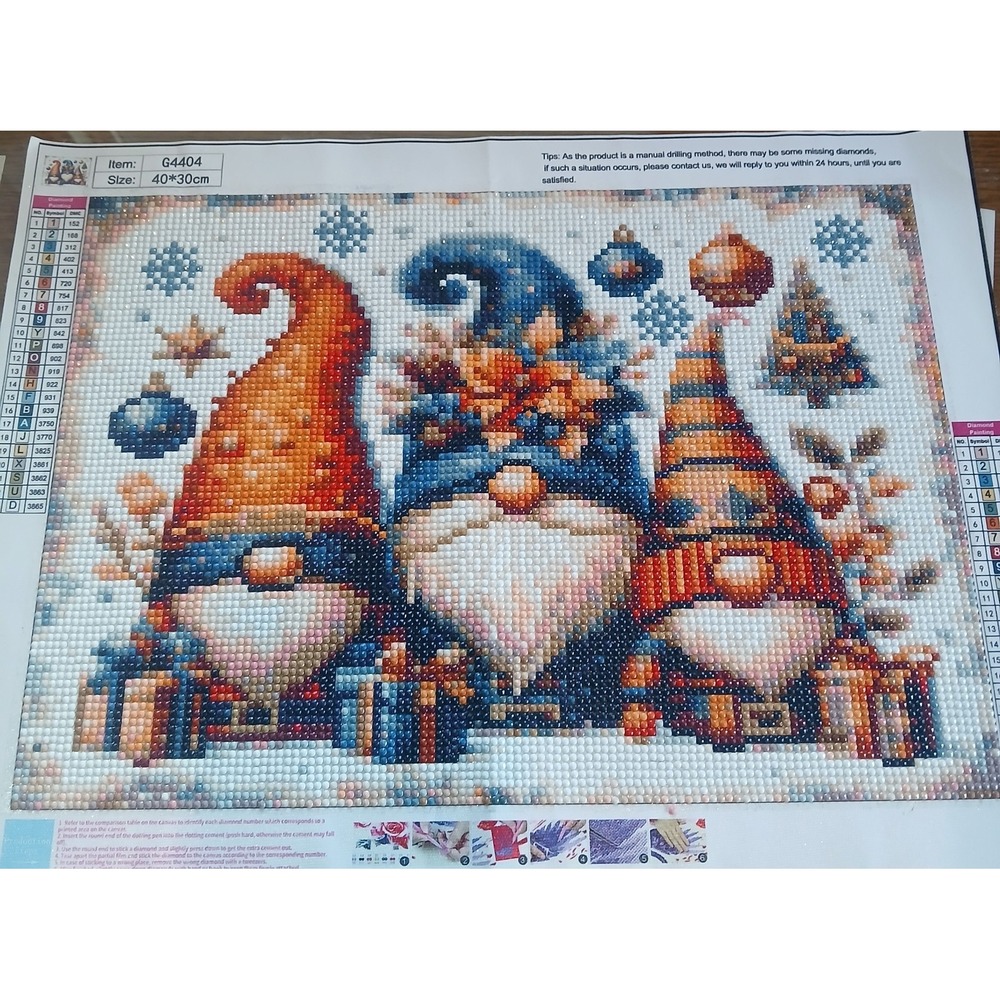 Finished Diamond Art Painting 40x30cm Christmas Nombs - Picture 3 of 3